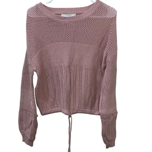 No Comment Sweaters - No Comment Blush Pink Open Knit Sweater - Size Medium